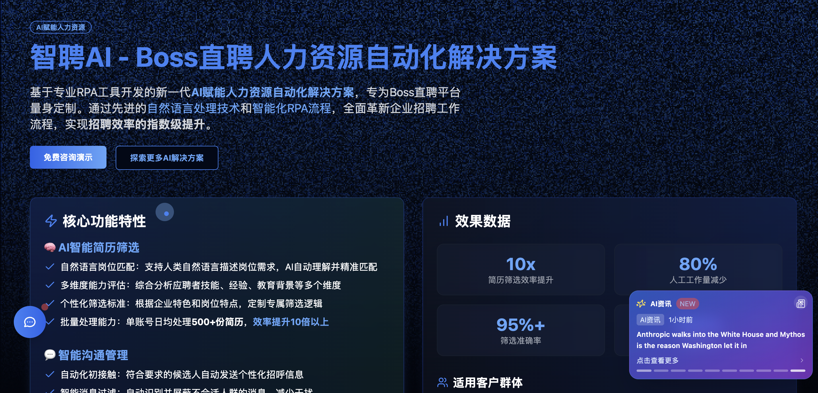 智聘AI - Boss直聘人力资源自动化解决方案